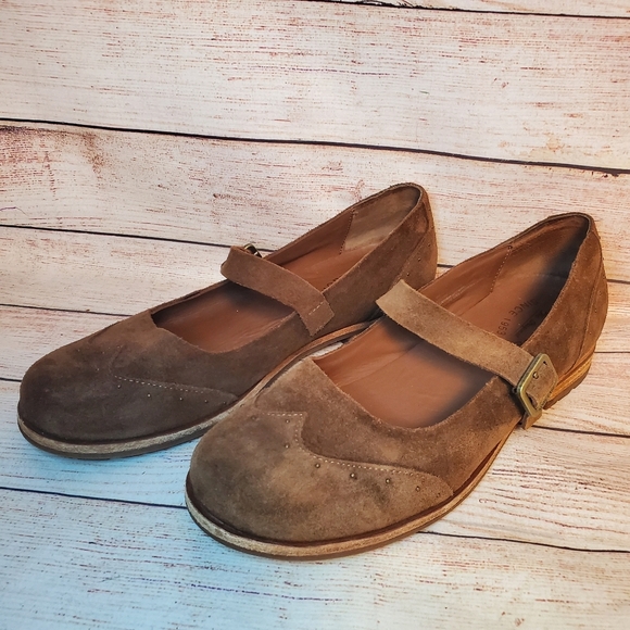 Kork Ease Womens 9M Brown Suede Leather Brystal Mary Jane Wing Tip Shoes - Picture 1 of 11